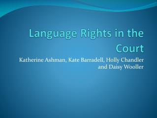 Language Rights in the Court