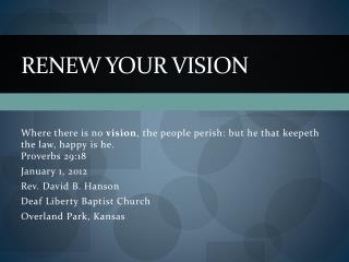 Renew your vision