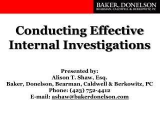 Conducting Effective Internal Investigations