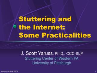 Stuttering and the Internet: Some Practicalities