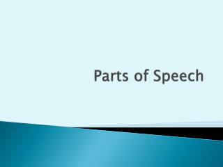 Parts of Speech