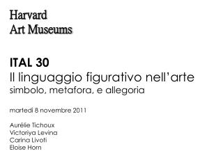 ITAL 30 Il linguaggio figurativo nell’arte simbolo, metafora, e allegoria martedì 8 novembre 2011