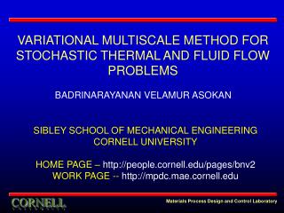 SIBLEY SCHOOL OF MECHANICAL ENGINEERING CORNELL UNIVERSITY