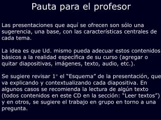 Pauta para el profesor