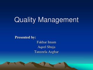 Quality Management