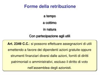 Forme della retribuzione