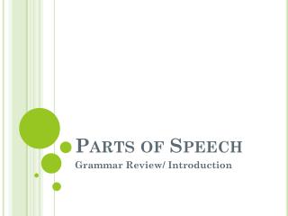 Parts of Speech