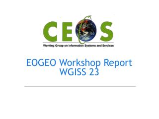 EOGEO Workshop Report WGISS 23