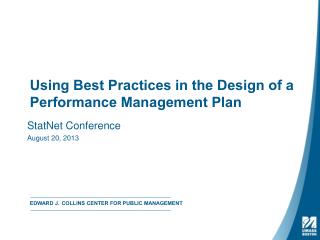 Using Best Practices in the Design of a Performance Management Plan