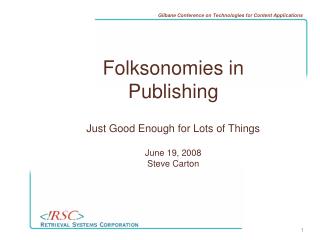 Folksonomies in Publishing