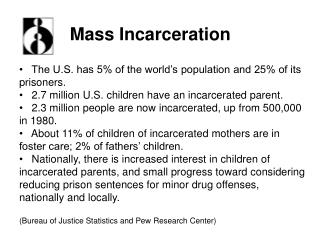 The U.S. has 5% of the world’s population and 25% of its prisoners.