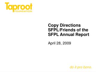 Copy Directions SFPL/Friends of the SFPL Annual Report