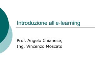 Introduzione all’e-learning