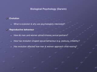 Biological Psychology (Darwin)