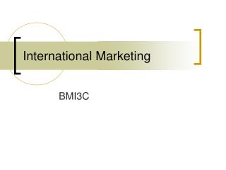 International Marketing