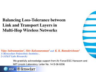 Balancing Loss-Tolerance between Link and Transport Layers in Multi-Hop Wireless Networks