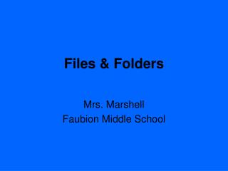 Files &amp; Folders