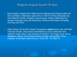 Biografi singkat Syaikh Al-bani