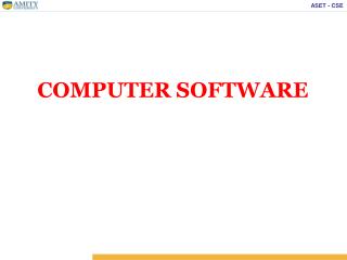 COMPUTER SOFTWARE