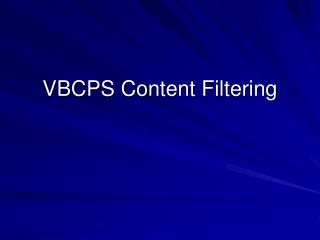 VBCPS Content Filtering