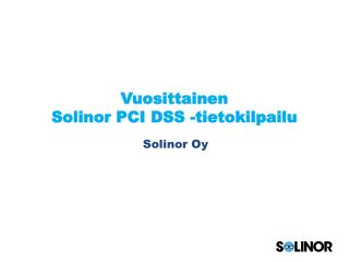 Vuosittainen Solinor PCI DSS - tietokilpailu