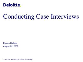 Conducting Case Interviews