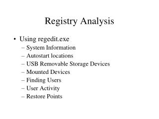 Registry Analysis