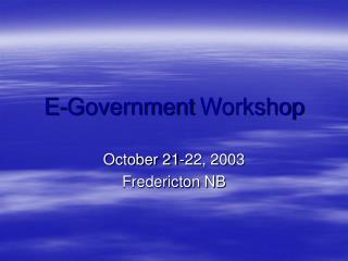 E-Government Workshop
