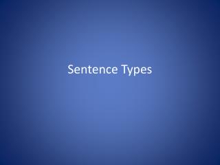 Sentence Types