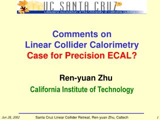 Comments on Linear Collider Calorimetry Case for Precision ECAL?