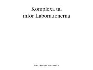 Komplexa tal inför Laborationerna