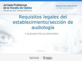 Requisitos legales del establecimiento/sección de audiología