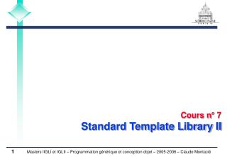 Cours n° 7 Standard Template Library II