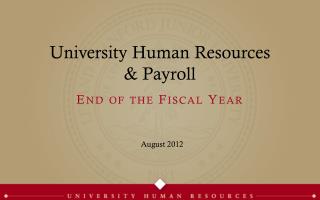 University Human Resources &amp; Payroll