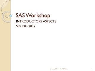 SAS Workshop