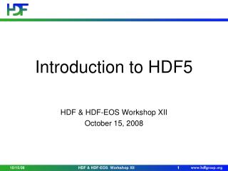 Introduction to HDF5