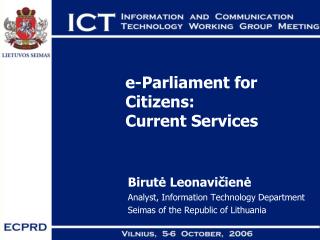 e-Parliament for Citizens: Current Services