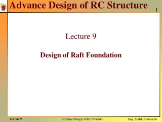 Advance Design of RC Structure