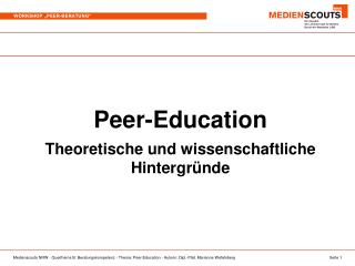 Peer-Education Theoretische und wissenschaftliche Hintergründe