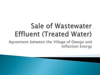 Sale of Wastewater Effluent (Treated Water)