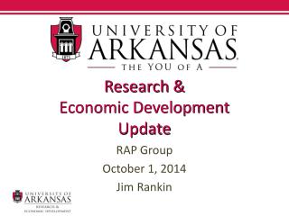 Research &amp; Economic Development Update