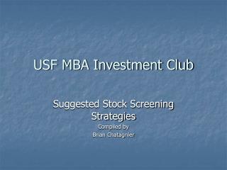 USF MBA Investment Club