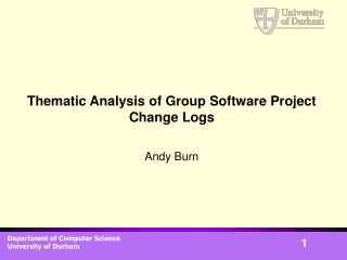 Thematic Analysis of Group Software Project Change Logs