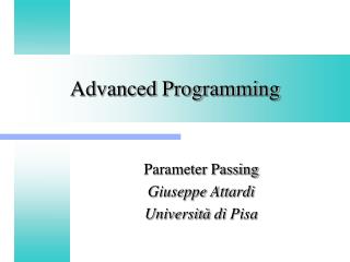 Advanced Programming