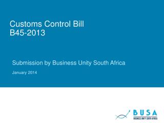 Customs Control Bill B45-2013