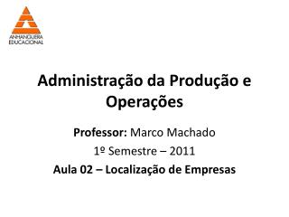 Administração da Produção e Operações