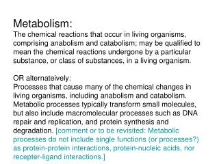 Metabolism: