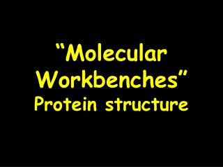 “Molecular Workbenches” Protein structure