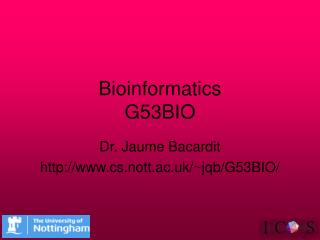 Bioinformatics G53BIO