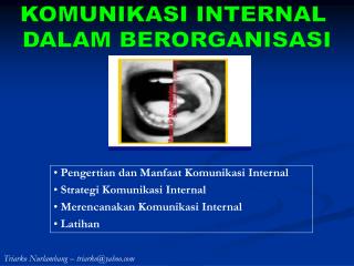 KOMUNIKASI INTERNAL DALAM BERORGANISASI